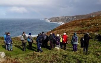 Walkers on coast near Morvah