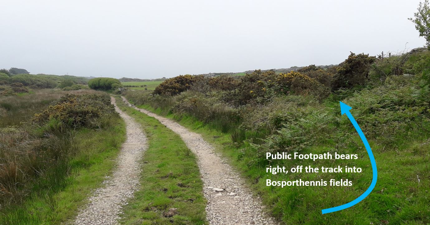 Bosporthennis footpath directions on photo