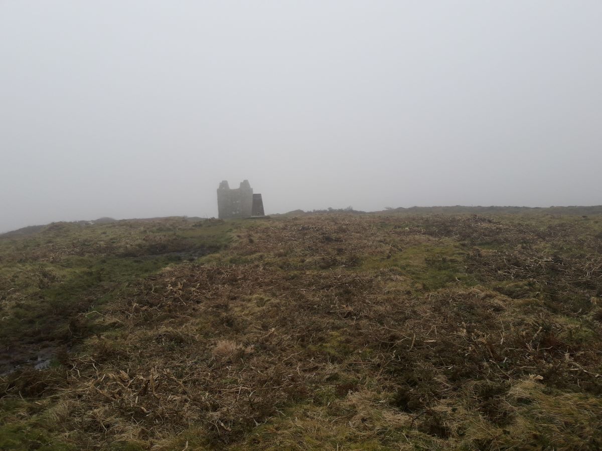 Castle an Dinas in the fog