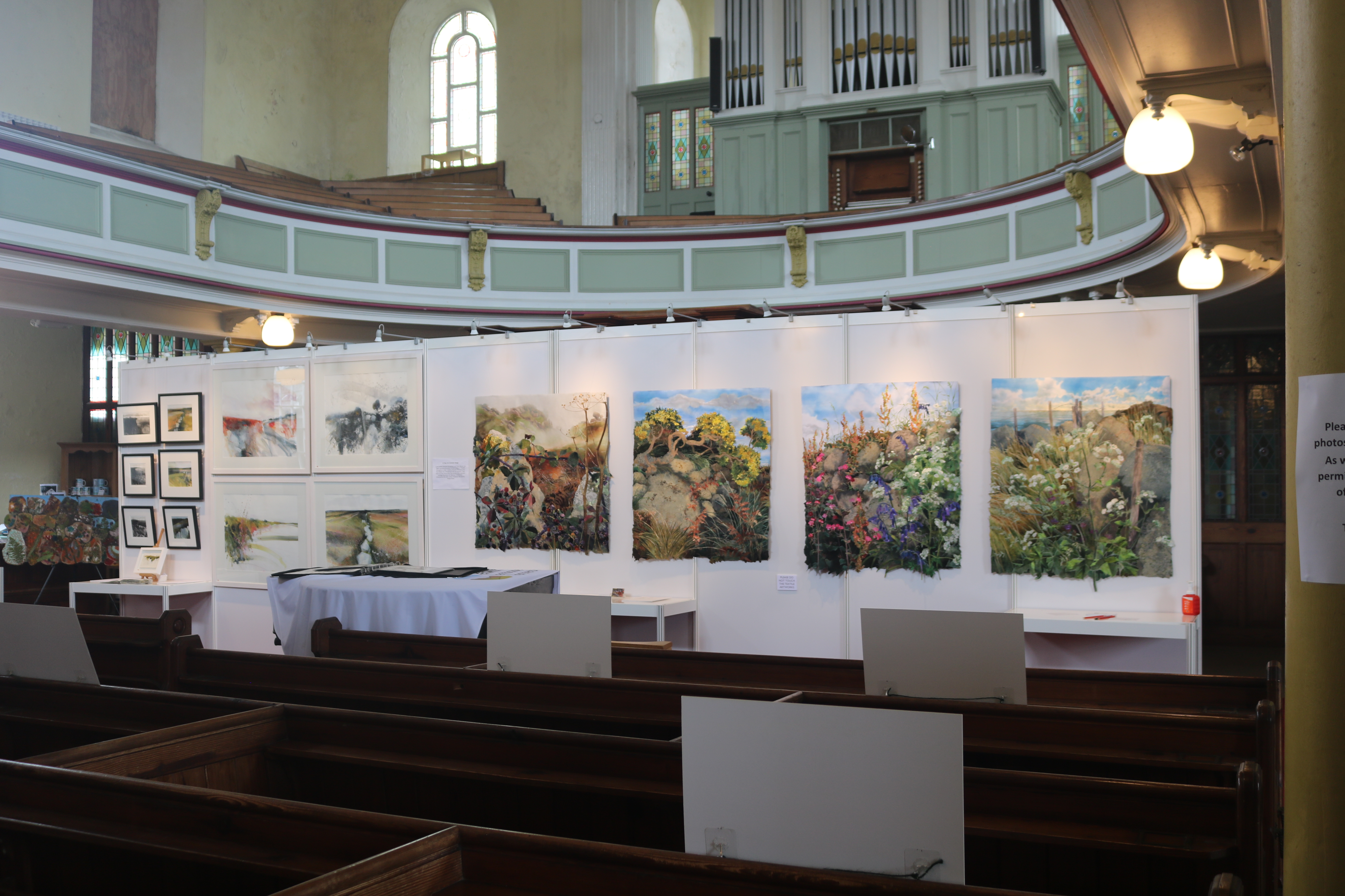 Year of a Cornish Hedge artworks on display in the Miner's Chapel, St Just