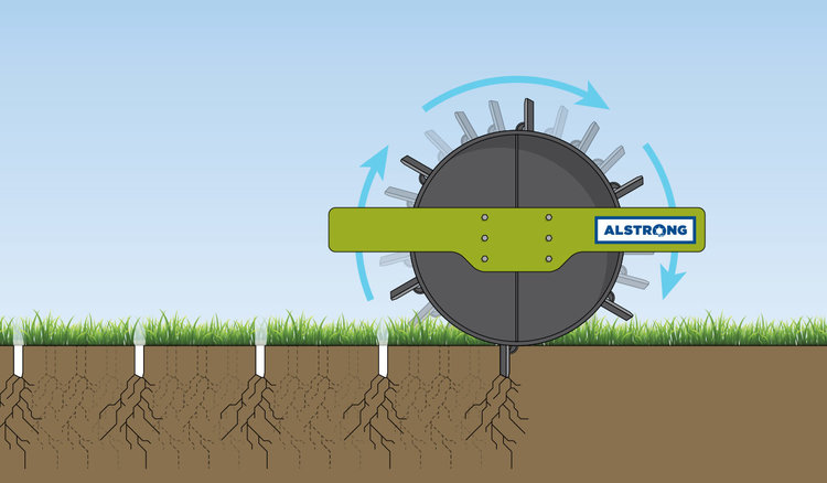 Diagram showing how an Alstrong aerator works