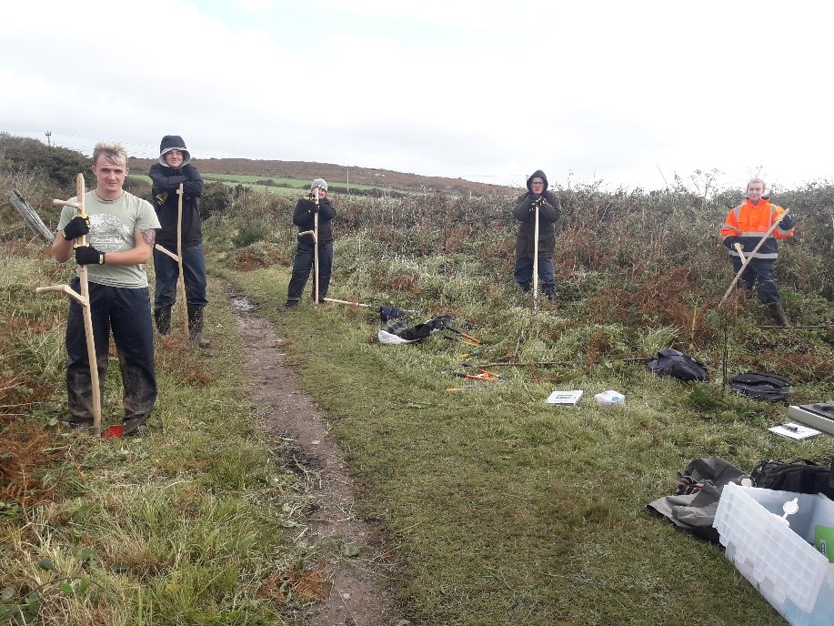 Students from Duchy College in the Penwith landscape